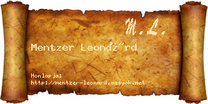 Mentzer Leonárd névjegykártya